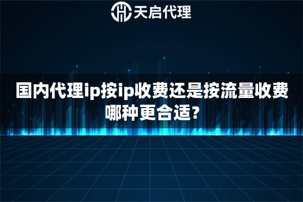 国内代理ip按ip收费还是按流量收费哪种更合适? 国内代理ip按ip收费还是按流量收费哪种更合适?