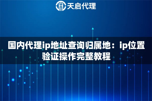 国内代理ip地址查询归属地：ip位置验证操作完整教程