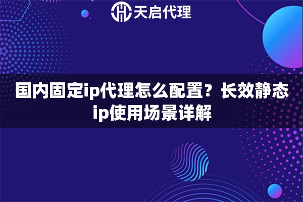 国内固定ip代理怎么配置？长效静态ip使用场景详解