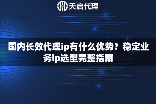 国内长效代理ip有什么优势？稳定业务ip选型完整指南