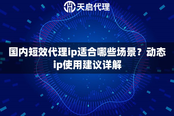 国内短效代理ip适合哪些场景？动态ip使用建议详解