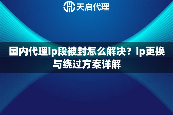 国内代理ip段被封怎么解决？ip更换与绕过方案详解