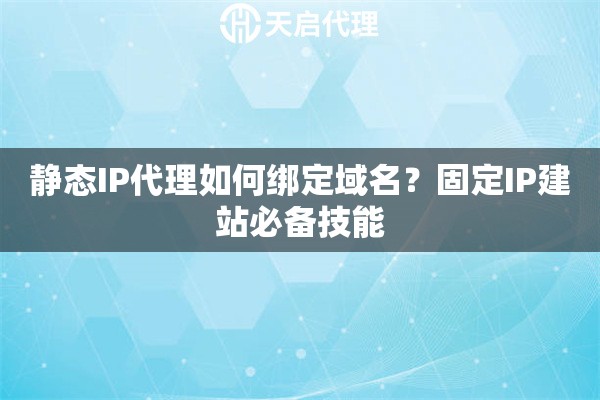 静态IP代理如何绑定域名？固定IP建站必备技能