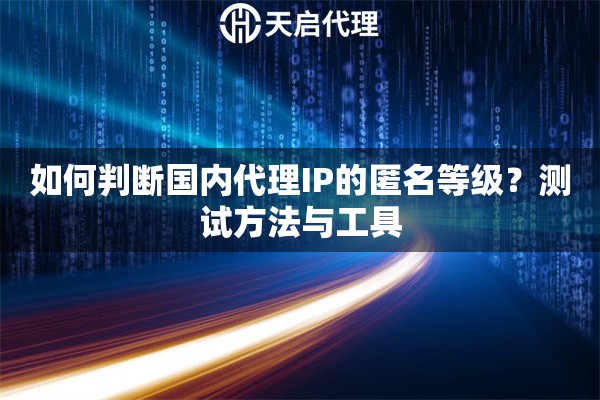 如何判断国内代理IP的匿名等级？测试方法与工具