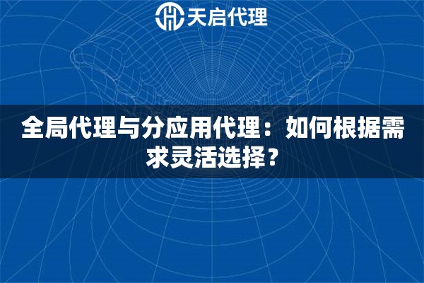 全局代理与分应用代理：如何根据需求灵活选择？