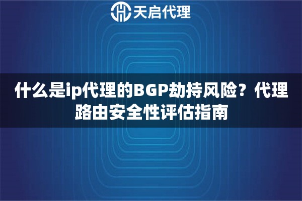 什么是ip代理的BGP劫持风险？代理路由安全性评估指南