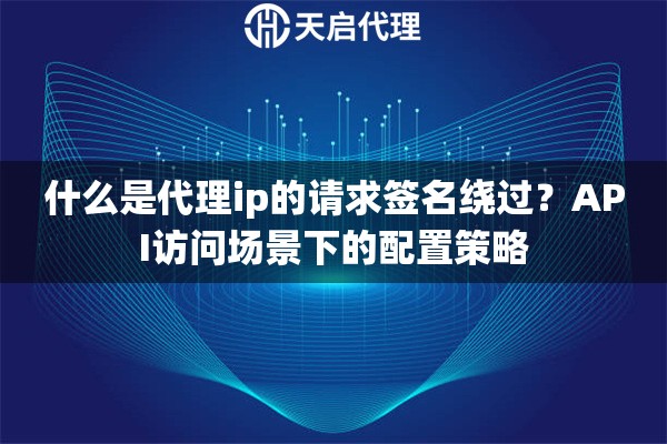 什么是代理ip的请求签名绕过？API访问场景下的配置策略