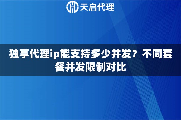 独享代理ip能支持多少并发?不同套餐并发限制对比 独享代理ip能支持多少并发?不同套餐并发限制对比