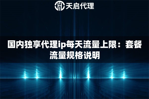 国内独享代理ip每天流量上限:套餐流量规格说明 国内独享代理ip每天流量上限:套餐流量规格说明