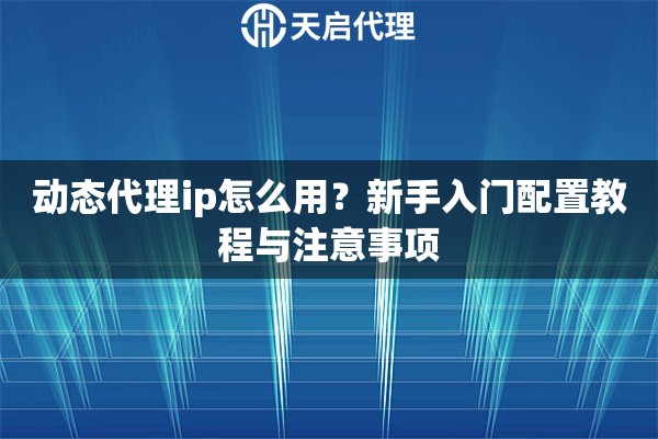 动态代理ip怎么用?新手入门配置教程与注意事项 动态代理ip怎么用?新手入门配置教程与注意事项