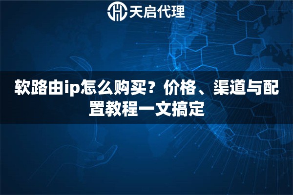 软路由ip怎么购买？价格、渠道与配置教程一文搞定