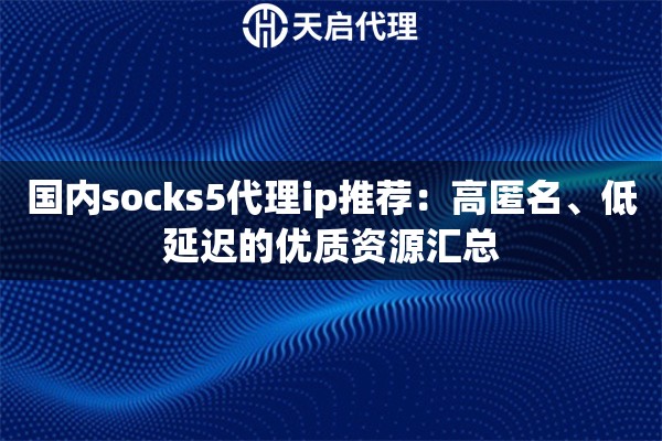 国内socks5代理ip推荐:高匿名、低延迟的优质资源汇总 国内socks5代理ip推荐:高匿名、低延迟的优质资源汇总