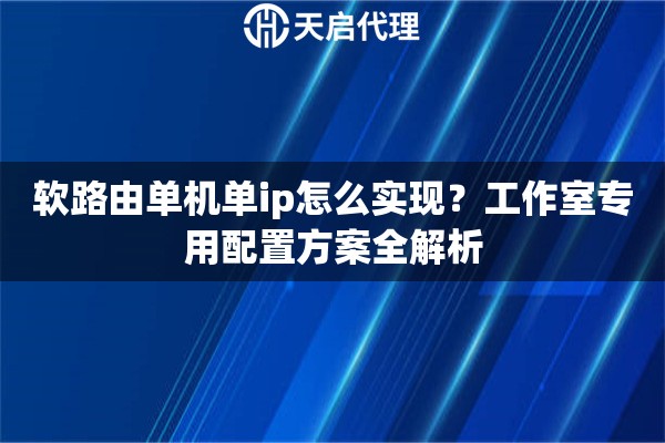 软路由单机单ip怎么实现？工作室专用配置方案全解析