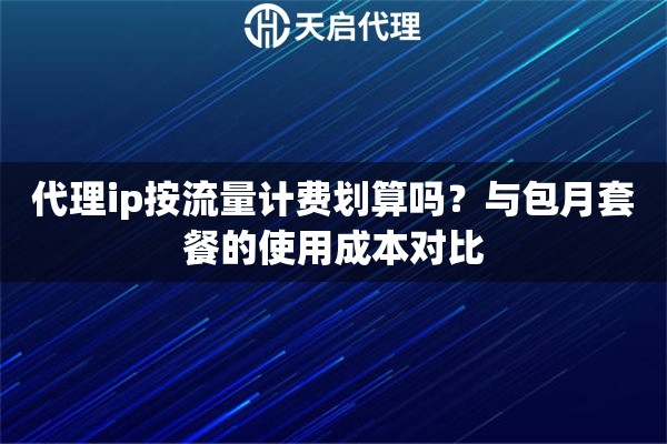 代理ip按流量计费划算吗？与包月套餐的使用成本对比