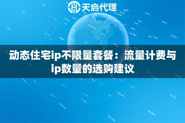 动态住宅ip不限量套餐：流量计费与ip数量的选购建议