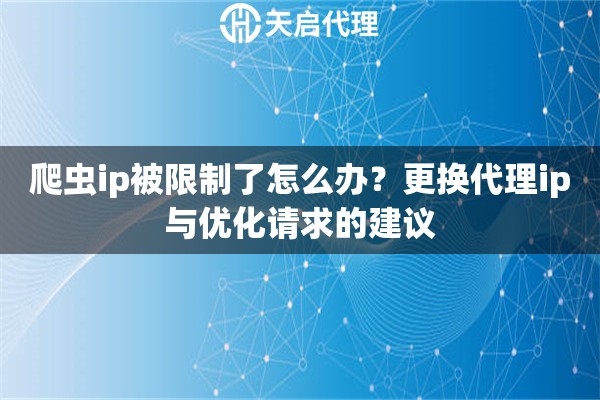 爬虫ip被限制了怎么办？更换代理ip与优化请求的建议