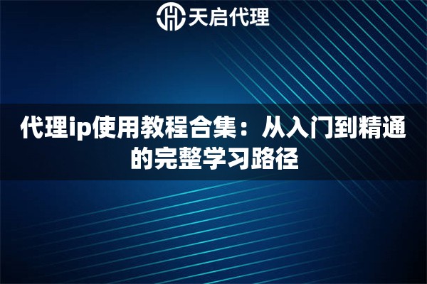代理ip使用教程合集：从入门到精通的完整学习路径
