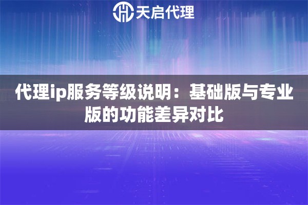 代理ip服务等级说明:基础版与专业版的功能差异对比 代理ip服务等级说明:基础版与专业版的功能差异对比