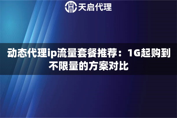 动态代理ip流量套餐推荐:1G起购到不限量的方案对比 动态代理ip流量套餐推荐:1G起购到不限量的方案对比