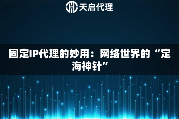 固定IP代理的妙用：网络世界的“定海神针”