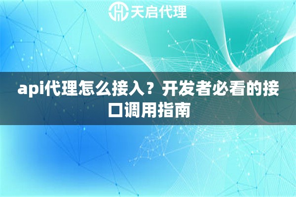 api代理怎么接入？开发者必看的接口调用指南
