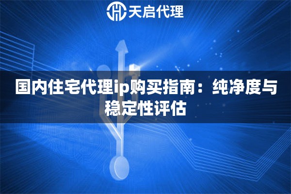国内住宅代理ip购买指南：纯净度与稳定性评估