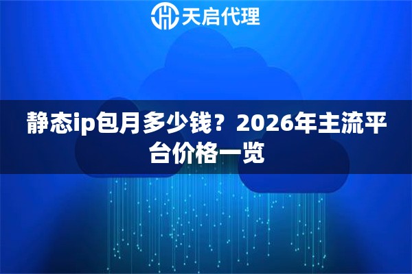 静态ip包月多少钱？2026年主流平台价格一览