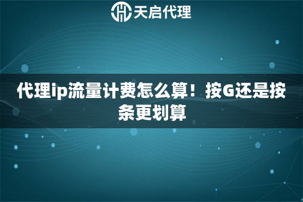 代理ip流量计费怎么算！按G还是按条更划算