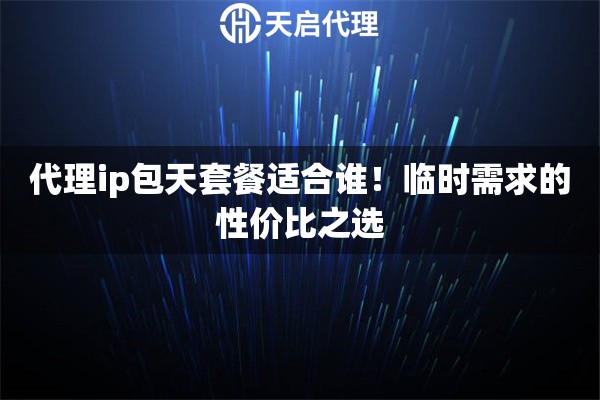 代理ip包天套餐适合谁！临时需求的性价比之选