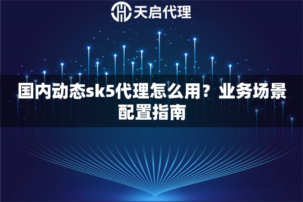国内动态sk5代理怎么用？业务场景配置指南