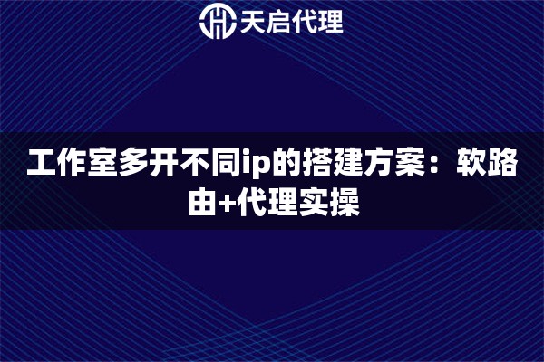 工作室多开不同ip的搭建方案：软路由+代理实操