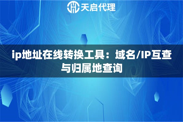 ip地址在线转换工具：域名/IP互查与归属地查询