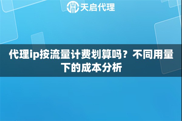 代理ip按流量计费划算吗？不同用量下的成本分析