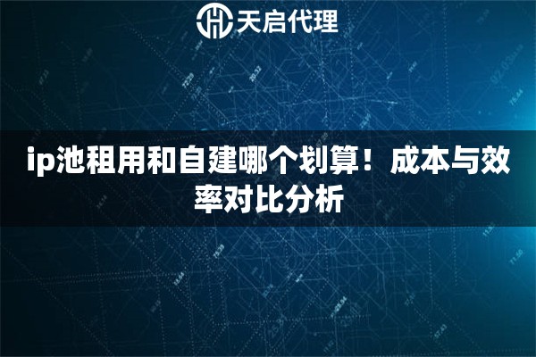 ip池租用和自建哪个划算！成本与效率对比分析