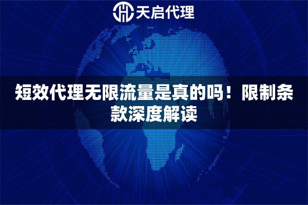 短效代理无限流量是真的吗！限制条款深度解读