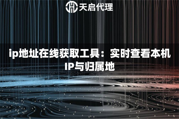 ip地址在线获取工具：实时查看本机IP与归属地