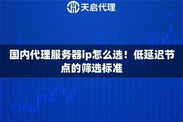 国内代理服务器ip怎么选！低延迟节点的筛选标准