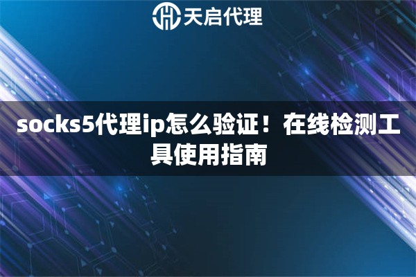 socks5代理ip怎么验证！在线检测工具使用指南