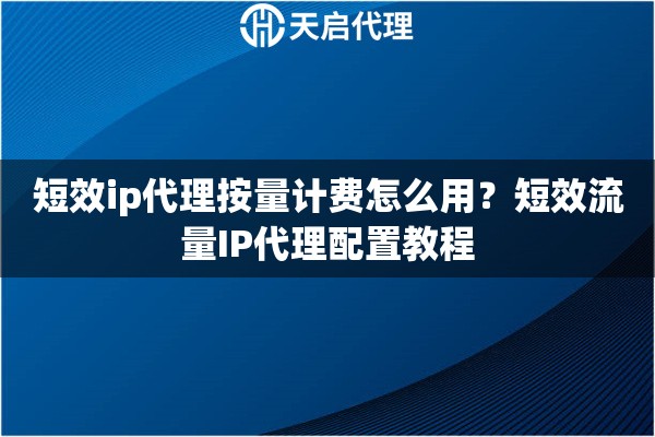 短效ip代理按量计费怎么用？短效流量IP代理配置教程