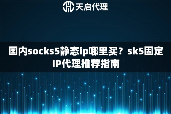 国内socks5静态ip哪里买？sk5固定IP代理推荐指南