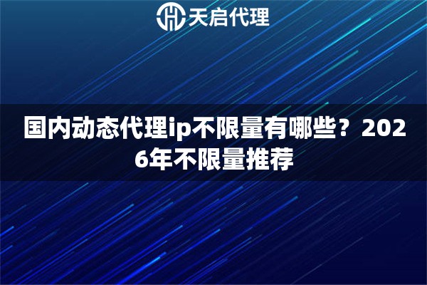 国内动态代理ip不限量有哪些？2026年不限量推荐