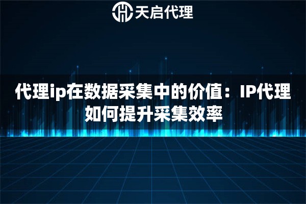 代理ip在数据采集中的价值：IP代理如何提升采集效率
