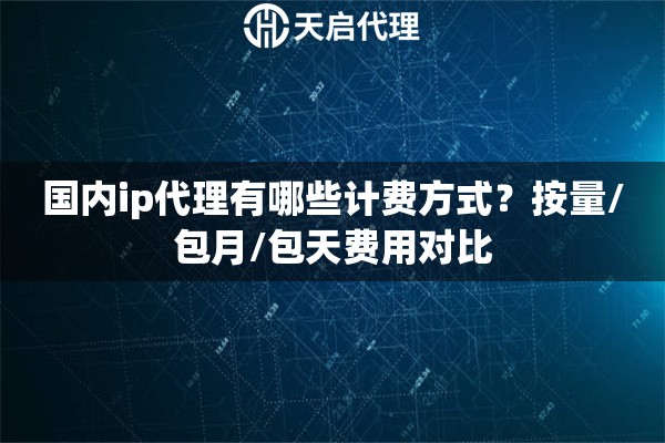 国内ip代理有哪些计费方式?按量/包月/包天费用对比 国内ip代理有哪些计费方式?按量/包月/包天费用对比