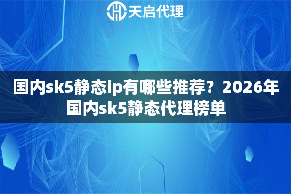 国内sk5静态ip有哪些推荐?2026年国内sk5静态代理榜单 国内sk5静态ip有哪些推荐?2026年国内sk5静态代理榜单
