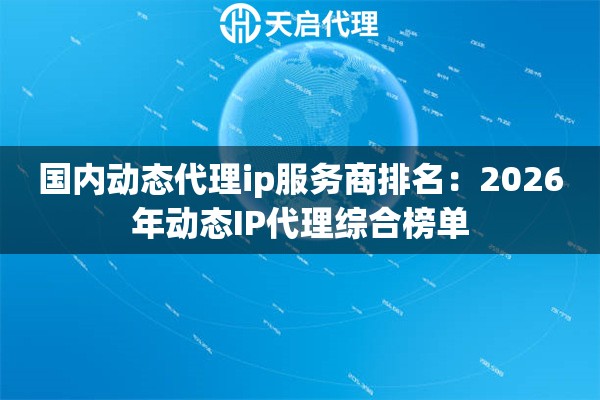 国内动态代理ip服务商排名：2026年动态IP代理综合榜单