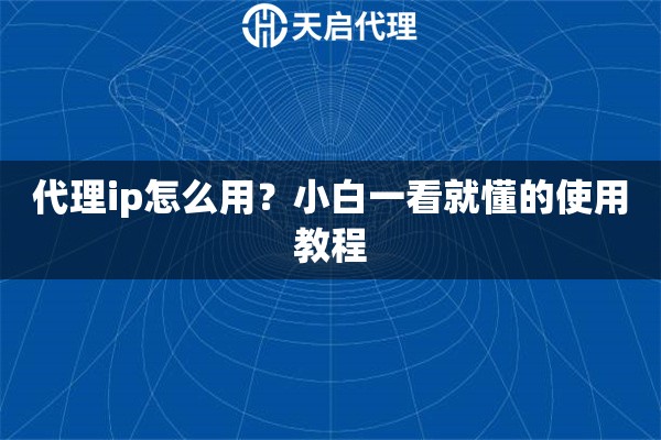 代理ip怎么用?小白一看就懂的使用教程 代理ip怎么用?小白一看就懂的使用教程