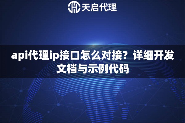 api代理ip接口怎么对接？详细开发文档与示例代码