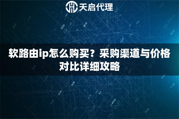 软路由ip怎么购买?采购渠道与价格对比详细攻略 软路由ip怎么购买?采购渠道与价格对比详细攻略