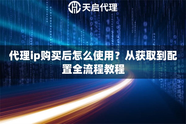 代理ip购买后怎么使用？从获取到配置全流程教程