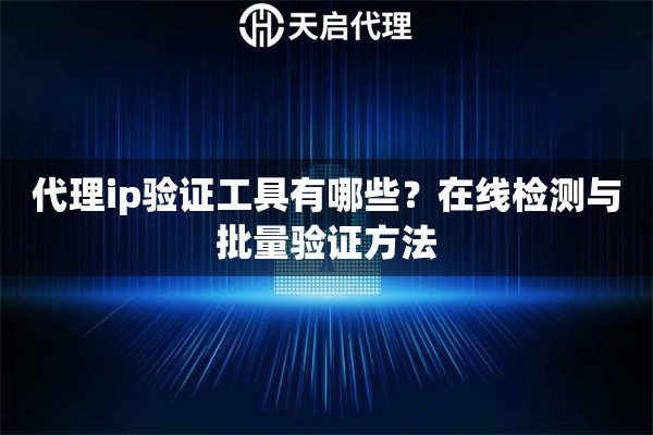 代理ip验证工具有哪些？在线检测与批量验证方法